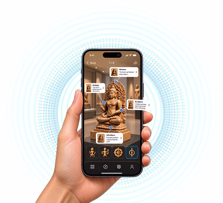 Museum AR discovery on a smartphone